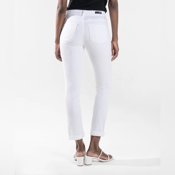 NWT KUT from the Kloth Catherine Boyfriend Jeans Optic White. Size 00 - Picture 2 of 6